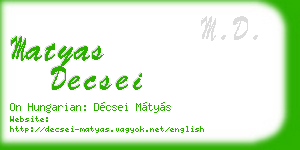 matyas decsei business card