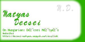 matyas decsei business card
